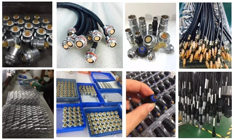 Connector Cable 4 5 12 Pins Half-Moon Female Fgg Pull Push 00b 0b 1b to Phg BNC Push-Pull Waterproof USB Black Connector