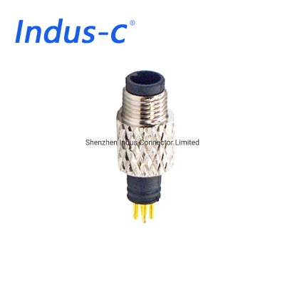 Conector de molde circular macho de 4 pinos à prova d'água M5